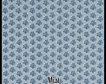 Sea Fan Mist Curtains – Nautical Botanical Linen Look Drapes