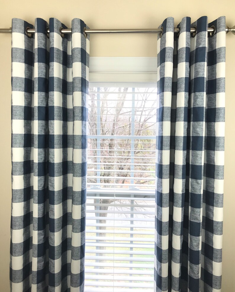 Blue Buffalo Check Curtains