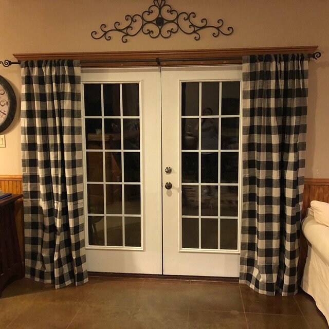 JAIJY Buffalo Check Plaid Roman Valance - 1 Panel, 45" X 63", Black & White Gingham Farmhouse Window Treatment - View #8