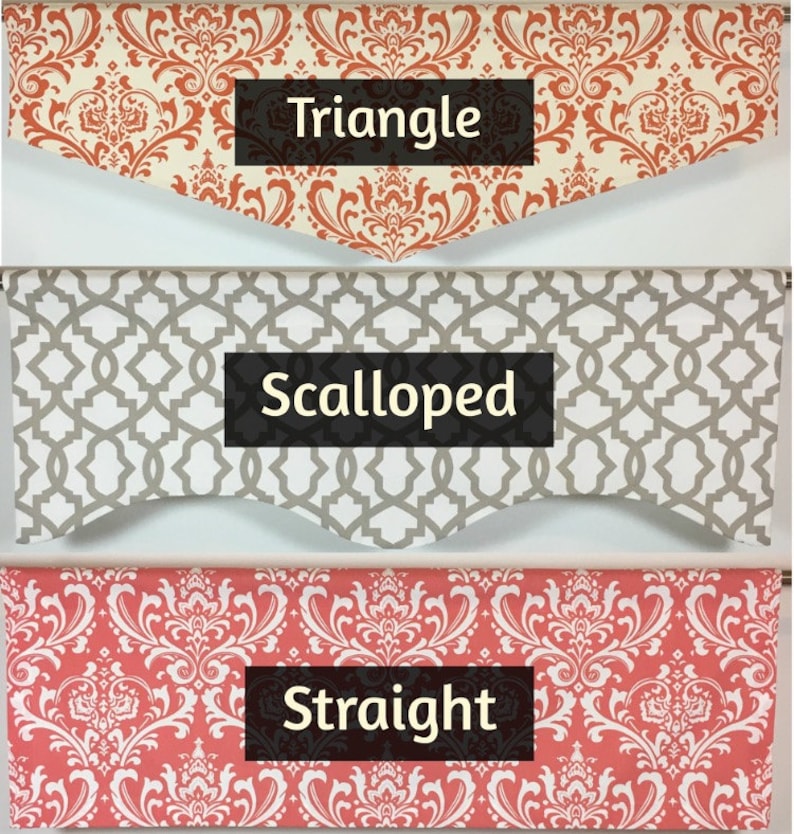 Blue Damask Valance Scalloped Valance 50x16 Cotton Lined Etsy