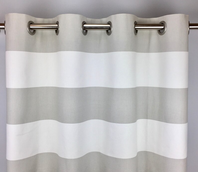 Light Gray and White Horizontal Striped Curtains FREE Etsy