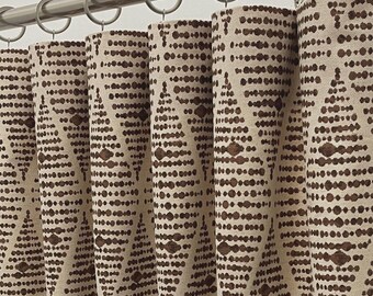 Trellis Cotton Curtains - Chestnut Shiloh, Rod Pocket, Blackout Option