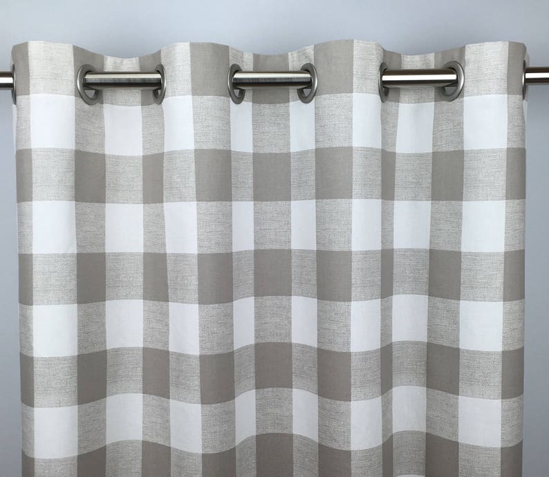 Beige Buffalo Check Curtains Free Ecru Plaid Sand Gingham Ds Dry Grommets 24 50 X 63 84 96 108 120