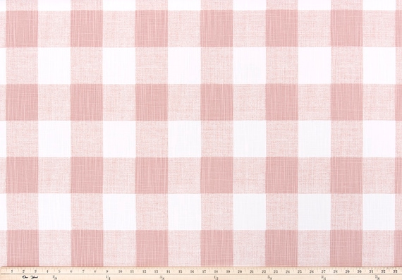 Pink And White Slub Buffalo Check Rod Pocket Curtains Free Etsy