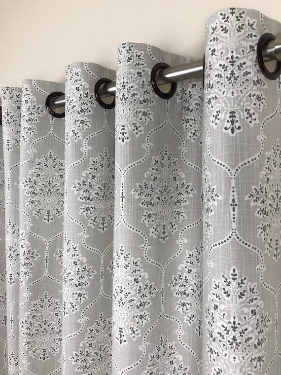French Gray Slub Grommet Curtains Dreamscape French Gray Slub Grommet Curtains, Gray Pattern Grommet Curtains