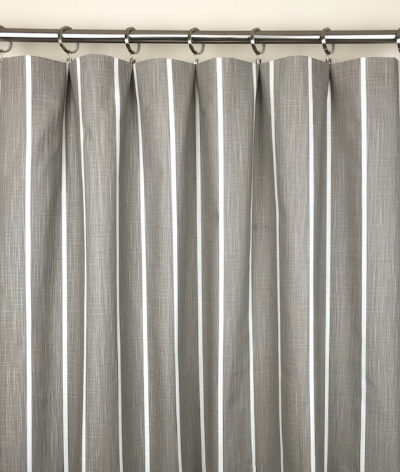 Taupe Striped Slub Rod Pocket Curtains Free Shipping Etsy