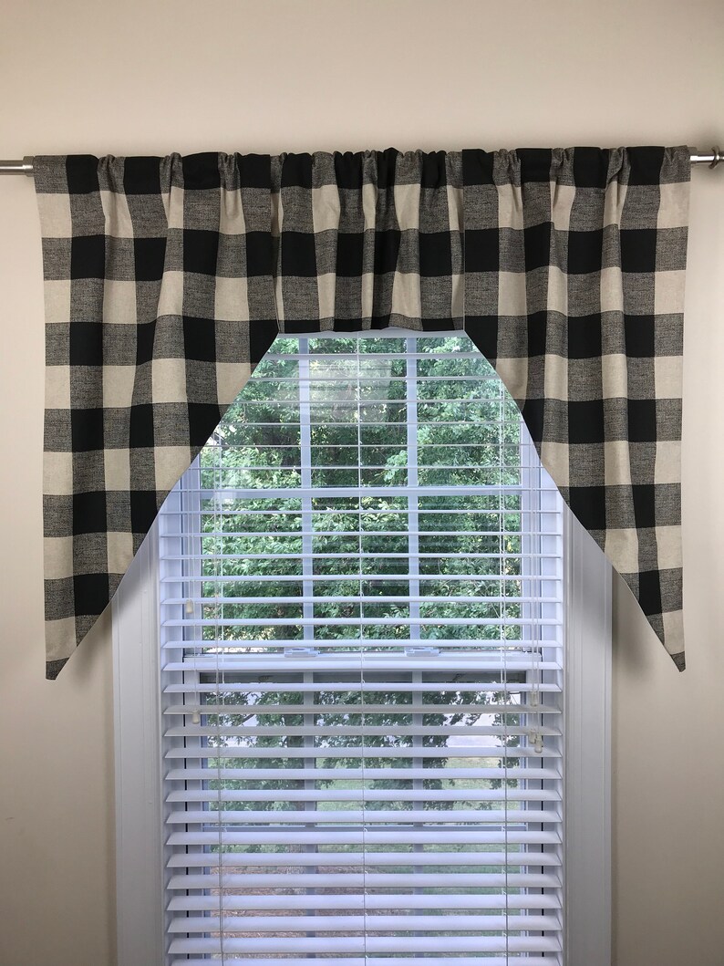 Buffalo Check Swag Gingham Swag Curtains Two Piece Swag Etsy