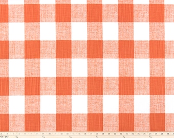 Orange Slub Buffalo Plaid Pillow Cover - Buffalo Check Pillow  - Orange White Throw Pillow Cover - Accent Pillow -  Pillows - Hidden Zipper