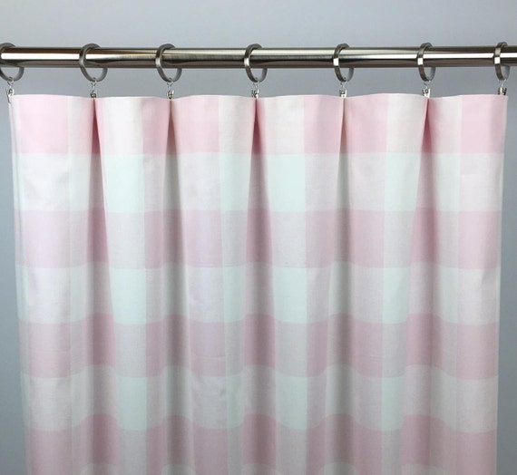 Pink Buffalo Check Curtains Free Shipping Plaid Check Etsy