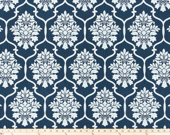 Blue Slub Grommet Curtains - FREE SHIPPING - Dreamscape Italian Denim Slub - Damask Curtains - Grommets - 63 84 96 108 120