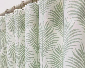24 34 50"  Rod-Pocket Curtains- Custom Size- Blackout Cotton Lining Option- Aqua Green Drapes- 2 panels- 84 96 108 120