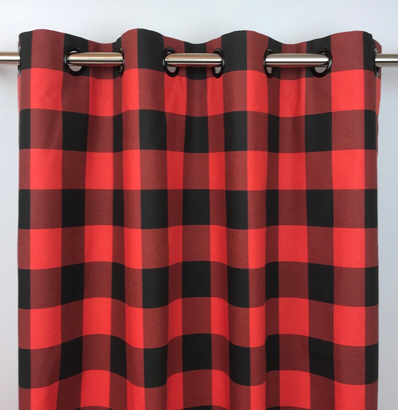Black and Red Buffalo Check Curtains Red and Black Gingham Etsy
