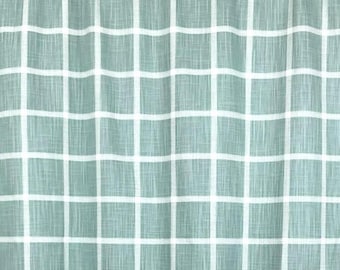 Teal Grommet Curtains - Abbot Waterbury Slub Cotton Drapes (Pair)