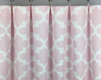 Pink Moroccan Quatrefoil Curtains – Fynn Bella Rod Pocket Drapes
