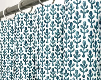 Blue Springs Cotton Curtain Panel – Slub Texture, Rod Pocket, Custom Size