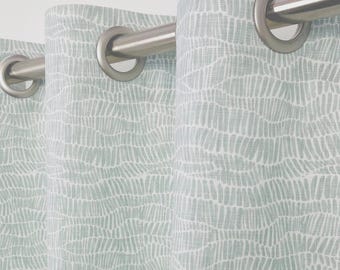 2 Panels 24-50-72" Brooks Silver-Grommet Curtains-Blackout-Cotton lining-Custom Sizing 63 84 96 108 120
