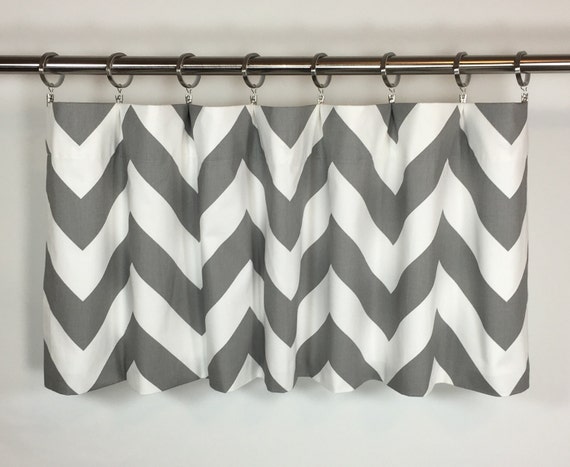 Gray Chevron Valance Zig Zag Gray Window Valance 50x16 Etsy