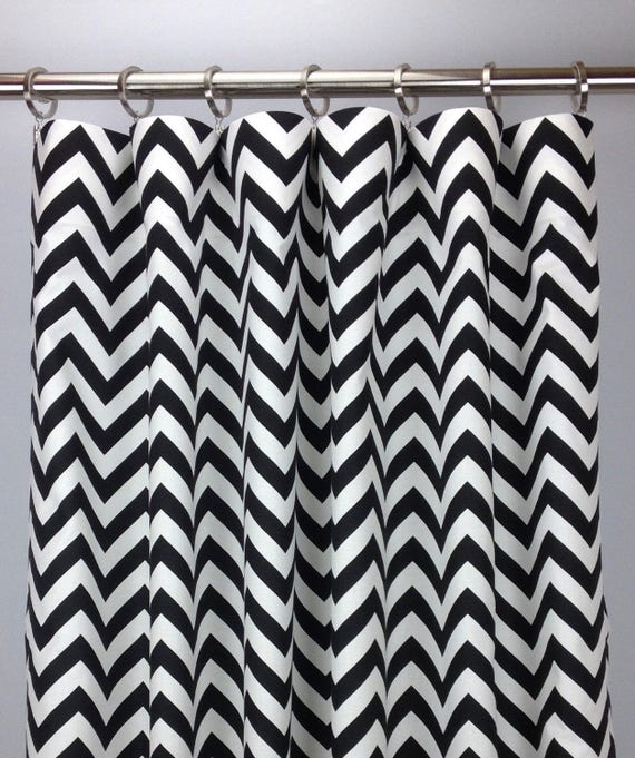 Black White Chevron Curtains Free Shipping Black And Etsy