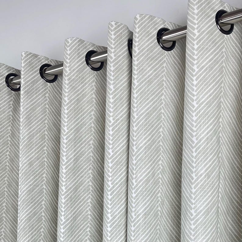 LindezaDesigns Herringbone Slub Cotton Curtain Panel
