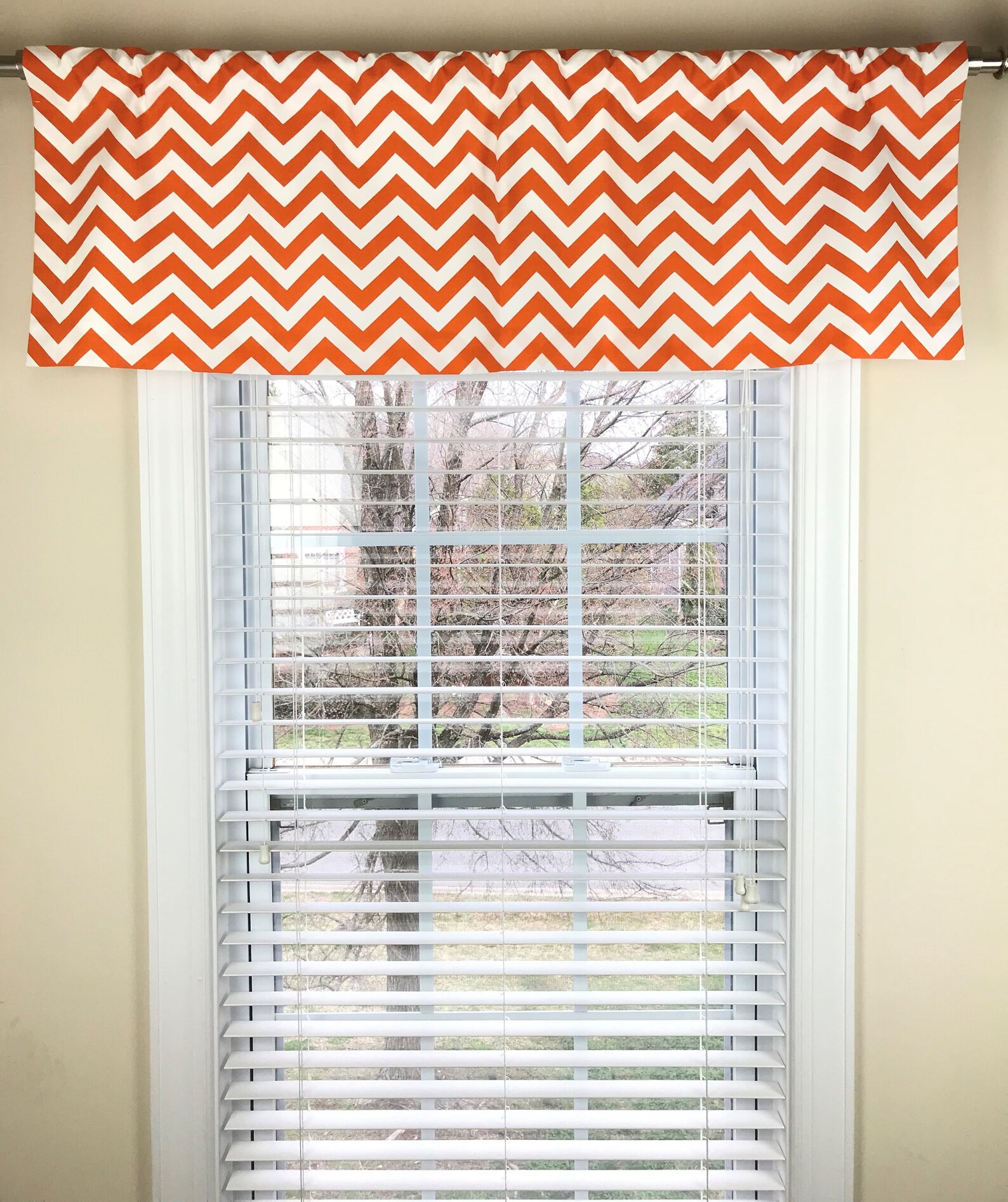 Orange Chevron Valance Orange Window Valance 50x16 Etsy