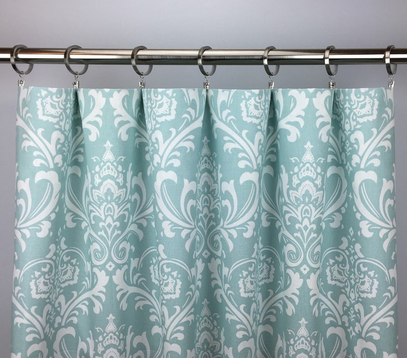 Powder Blue Damask Curtains Free Shipping Light Blue And Etsy