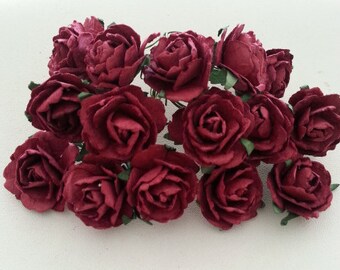 maroon paper flowers etsy