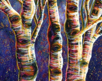 Original Birch Tree Painting, One of a Kind