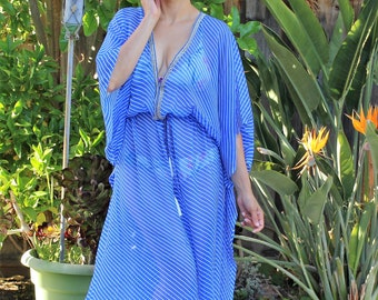 Plus size Blue and white, tie dye,beach coverup, beach cover up, caftan, handmade,resort wear, beach wear,swimsuit coverup, Beach coverups,