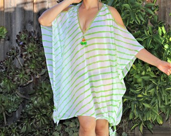 WerkShoppe Paisley Pop Caftan – Women’s Beach Coverup & Lounge Wear, Eco-Friendly Recycled Material, One Size Fits All - View #9