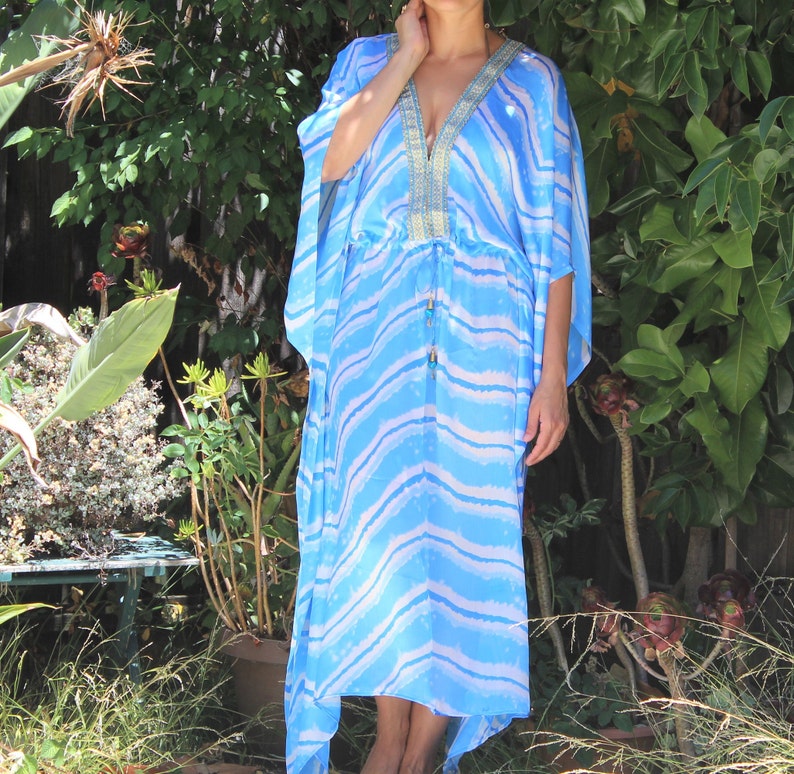 Long Beach Caftan, Beach Cover Ups, Swimsuit Coverups, Boho Print,honeymoon, Vacation, Cruise