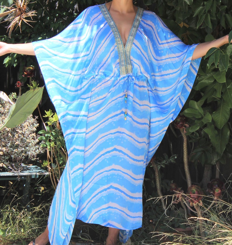 Long Beach Caftan, Beach Cover Ups, Swimsuit Coverups, Boho Print,honeymoon, Vacation, Cruise