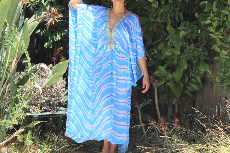 Long Beach Caftan, Beach Cover Ups, Swimsuit Coverups, Boho Print,honeymoon, Vacation, Cruise