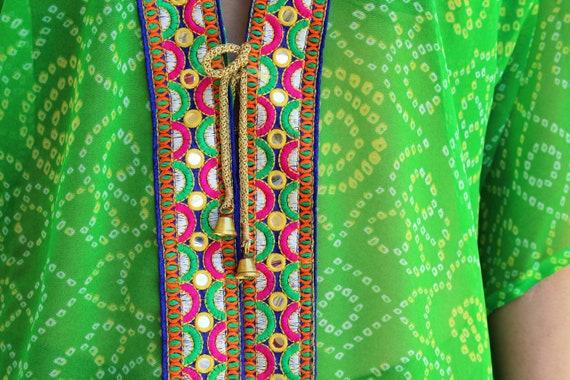 Green Beach Coverup Boho Kaftan Beach 