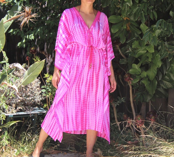 pink beach kaftan
