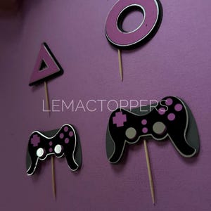 Gaming birthday party | game birthday | gaming controller cupcake topper | gamer Birthday Banners | level up cake topper | teenager party