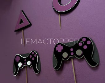 Gaming birthday party | game birthday | gaming controller cupcake topper | gamer Birthday Banners | level up cake topper | teenager party