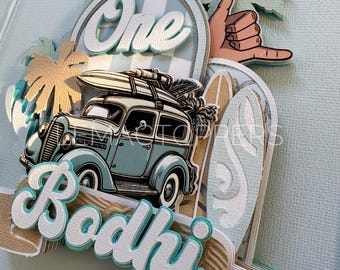 The big one birthday party | surf party | birthday decorations | beach Cake topper | Birthday Banners | first birthday | surfer cupcake