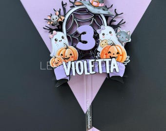 Spooky One Halloween Cake Topper | Ghost Pumpkin Birthday Party Decoration | Personalised 1st Birthday Topper | Two spooky | Boo-day decor