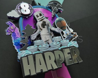 Custom Gamer Cake Topper | Level Up Birthday Topper | Video Game Party Decor | Personalised Controller Cake Topper | Fort Game Cake Topper