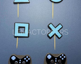 Gaming birthday party | game birthday | gaming controller cupcake topper | gamer Birthday Banners | level up cake topper | teenager party