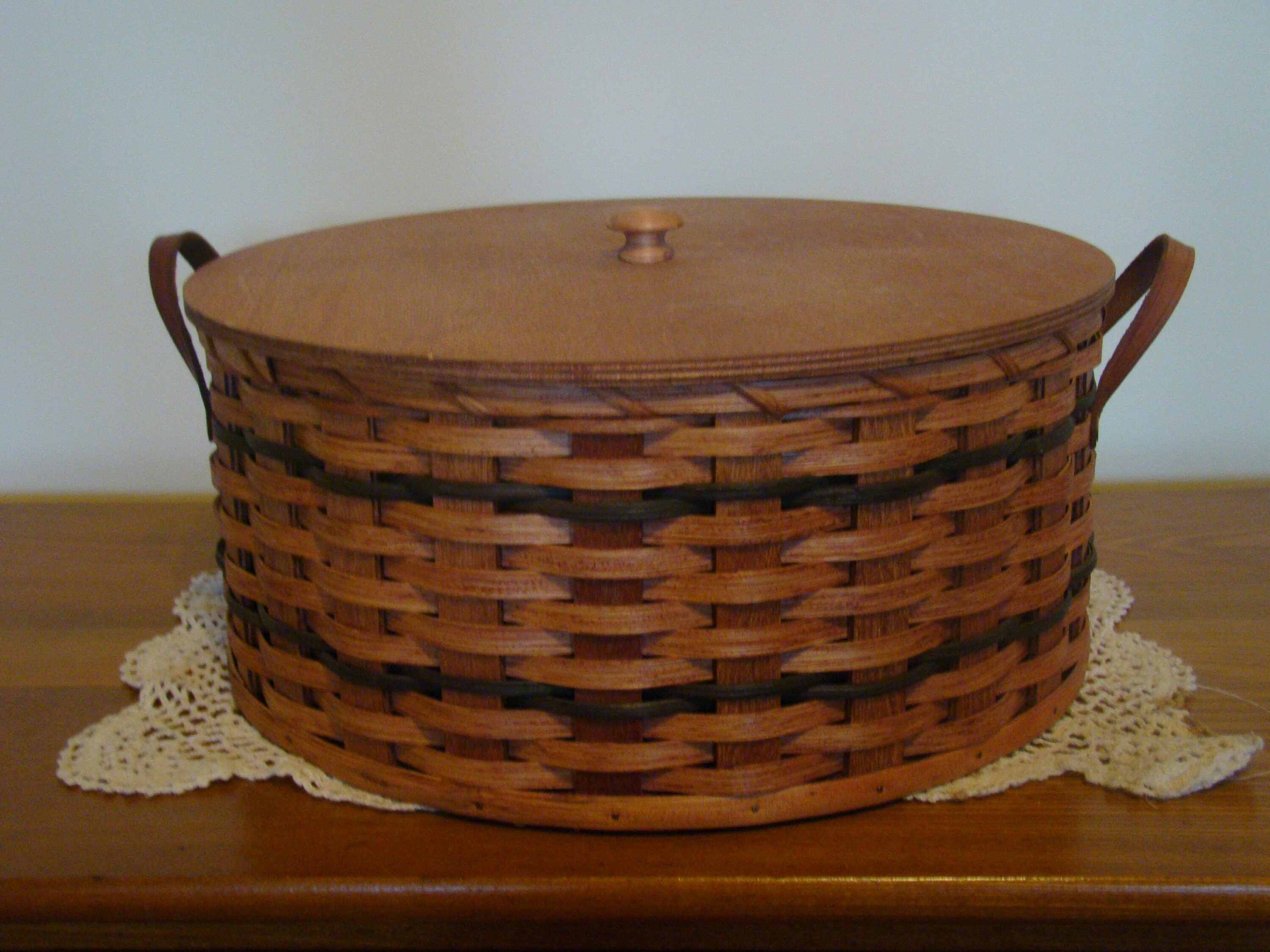 Craft & Sewing Organizer  Amish Woven Storage Basket w/Drawer — Amish  Baskets