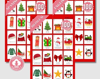Bingo świąteczne, 50 kart bingo świątecznego, gry świąteczne, aktywność świąteczna, gra na imprezę świąteczną dla dzieci, aktywność świąteczna w klasie
