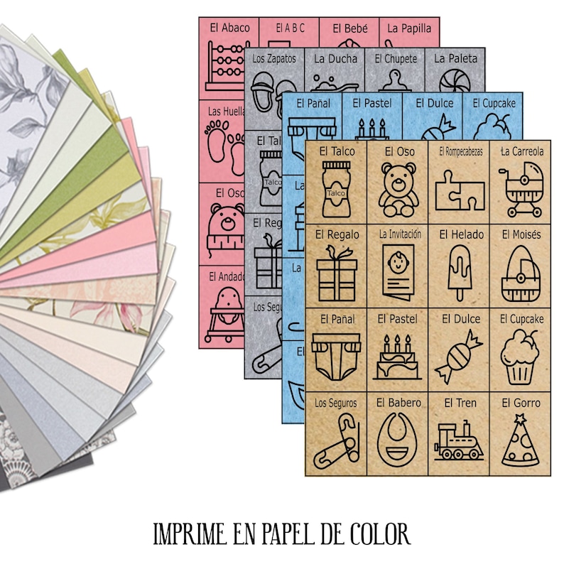 Juegos Para Baby Shower En Español Loteria 45 Tableros ...