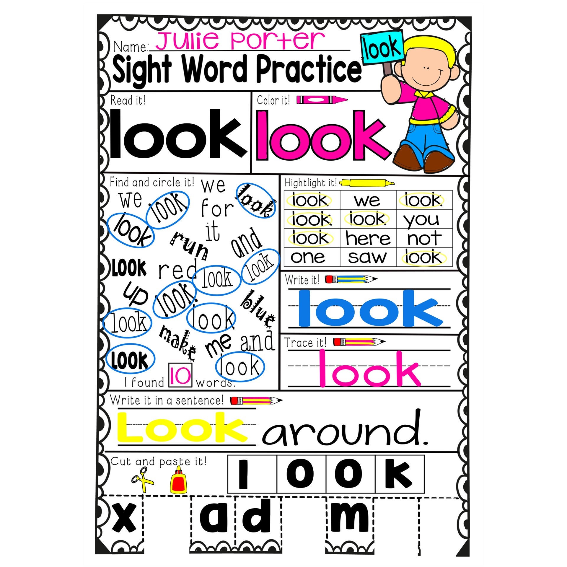 Sight Words Worksheets No Prep Packet Pre-primer Flash Cards - Etsy Canada