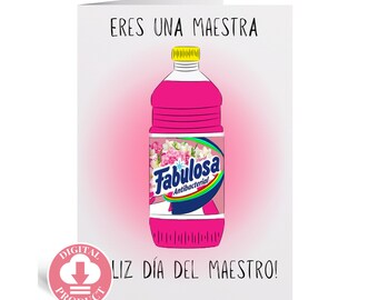 Dia Del Maestro - Tarjetas Del Dia Del Maestro - Regalos Para Maestros En Dia Del Maestro - Teacher's Greeting Card In Spanish