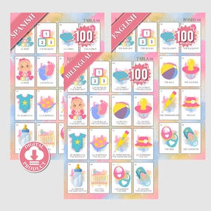 Loteria para babyshower, babyshower Spaanse loterij, babyshower Loteria en Español, Spaanse babyshower Not Bingo, babyshowerspellen