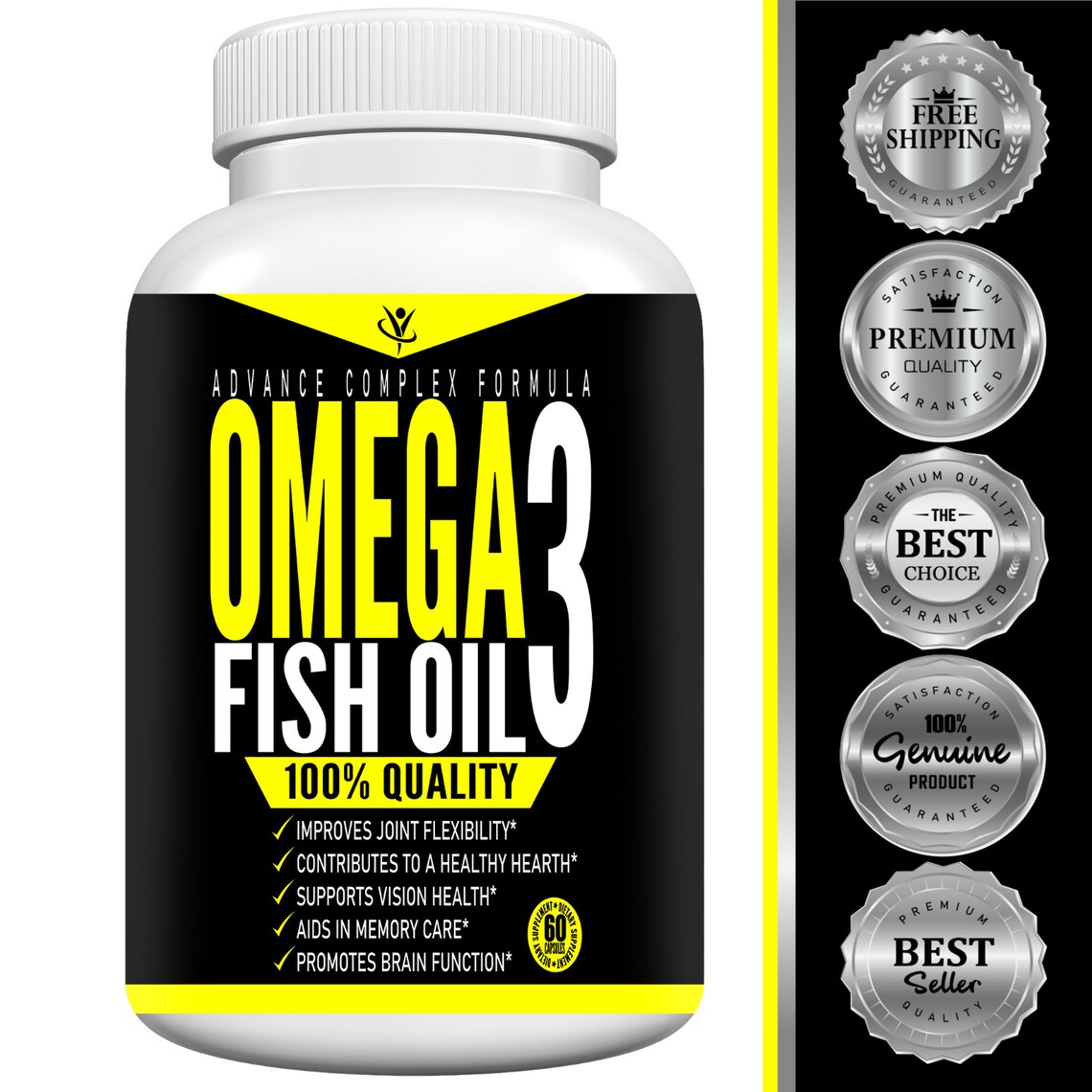 Omega 3 Aceite De Pescado Suplemento Dietetico Hecho En USA Etsy