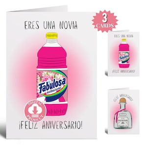 Aniversario Tarjetas De Aniversario Para Novia Esposa Regalos Para Novia Esposa - Cartão comemorativo de aniversário para namorada em espanhol