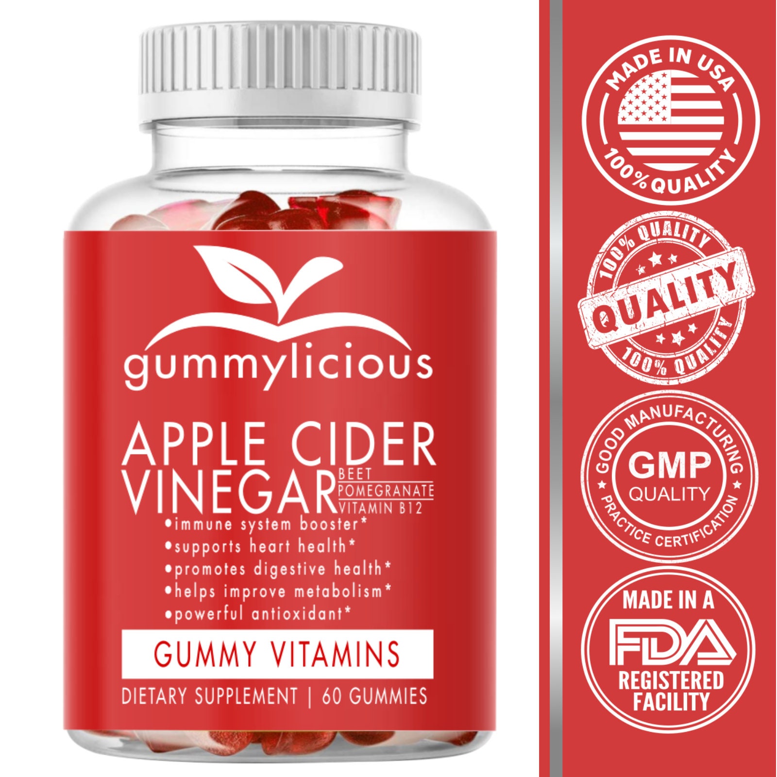 Apple Cider Vinegar Gummies Weight Loss Sliming Compare to Etsy