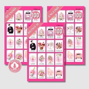Despedida De Soltera Loteria Juegos 100 Tableros - Juegos Para Boda - Bridal Shower Games In Spanish - Ideas Para Despedida De Soltera Mixta